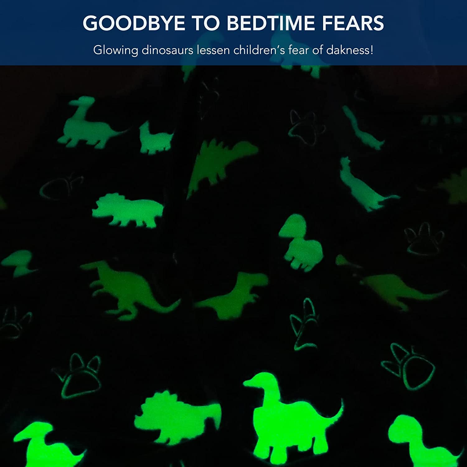 Dinosaur Dinosaur Glow in The Dark Soft & Cozy Blanket- 80 x 60 inch