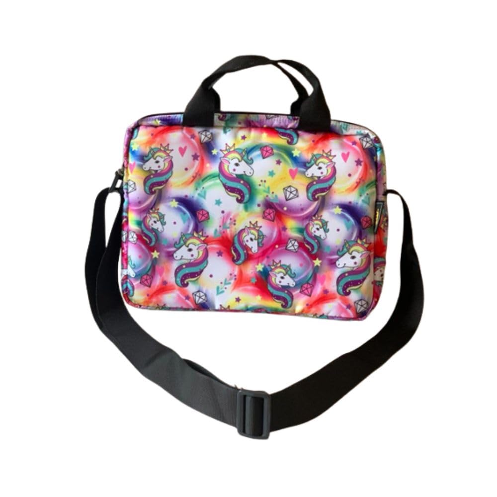 Kids iPad Bag with Handle & Shoulder strap- 3 compartments-Unicorn Design -11inch x 9 inch