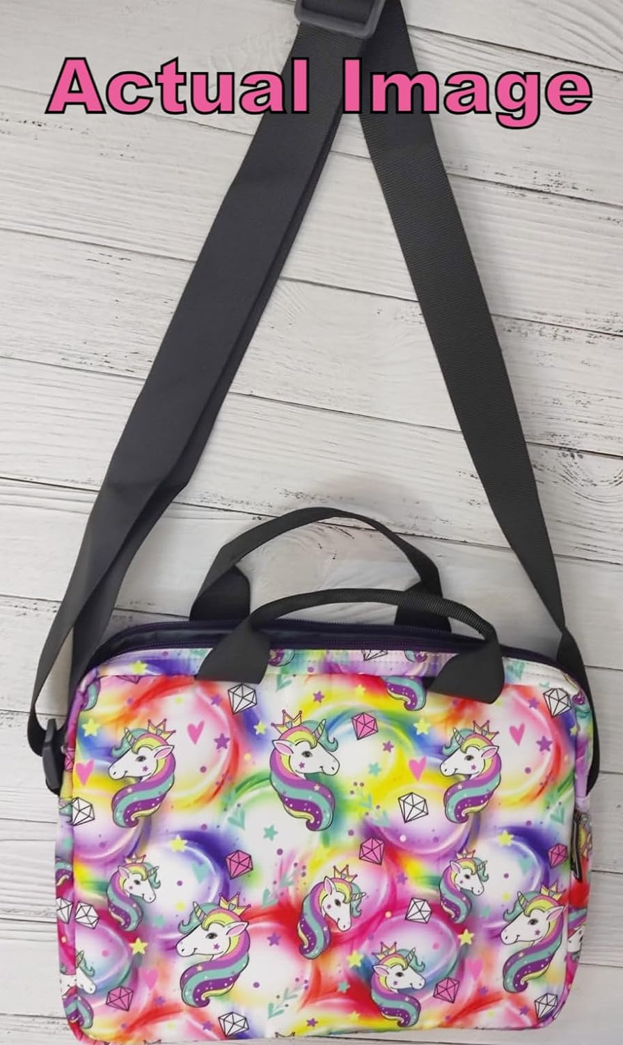 Kids iPad Bag with Handle & Shoulder strap- 3 compartments-Unicorn Design -11inch x 9 inch