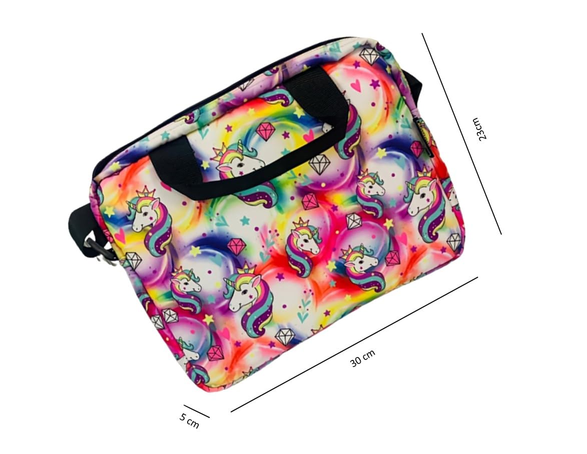 Kids iPad Bag with Handle & Shoulder strap- 3 compartments-Unicorn Design -11inch x 9 inch