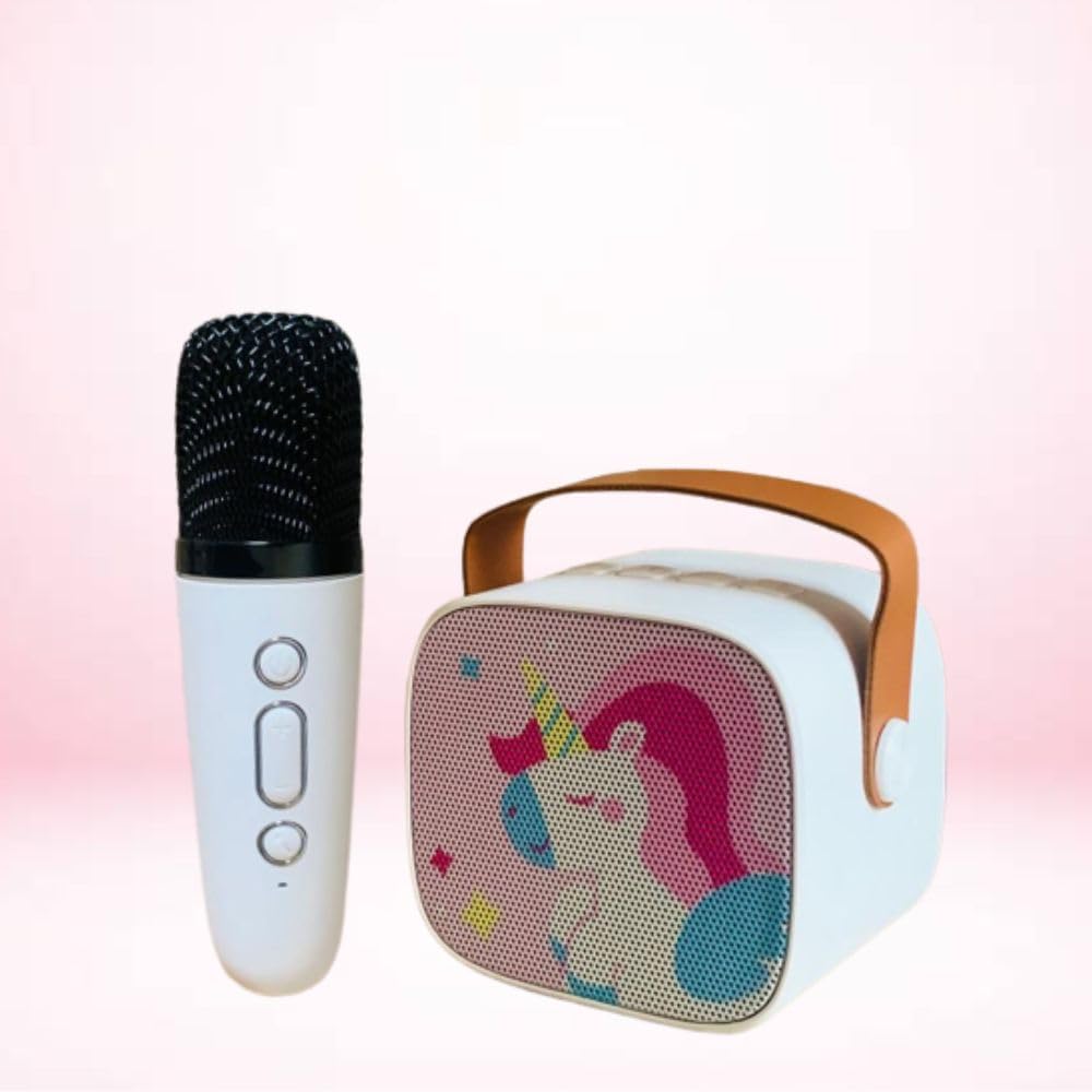 Kids Karaoke Machine-Unicorn Design, Portable Bluetooth Speaker with 1 Wireless Microphone