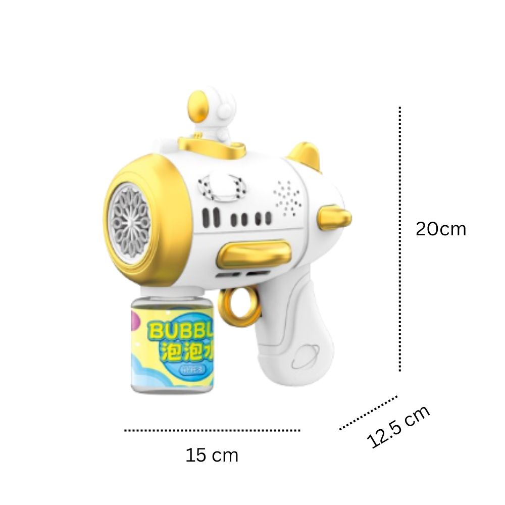 Automatic Space Bubble Gun Toy with Light and Bubble Solution-Leak-Proof