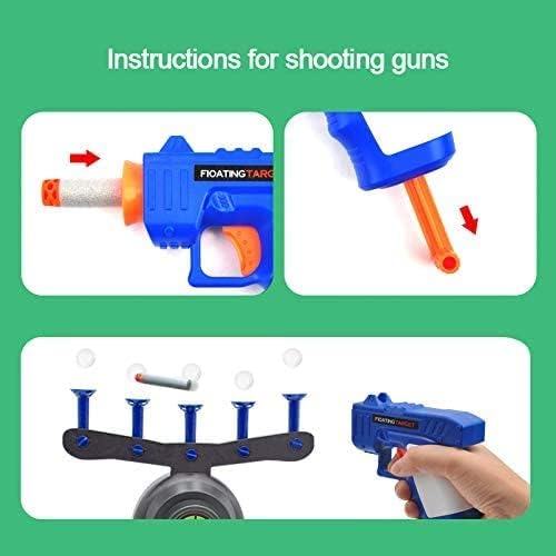 Movable Shooting Target with Gun & 5 Soft Balls & 5 Foam Darts