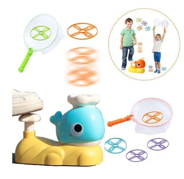 Whale Launcher Flying Disc Outdoor Toys for Kids- Chasing Games for Kids - Family Fun Games for Picnic- Random Colour