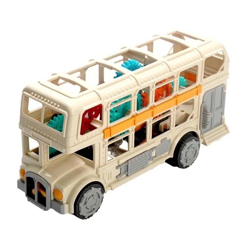 Light & Music Bus Toy Vehicles Kids Electric Gear Vintage Double Decker Bus Toy for Kids