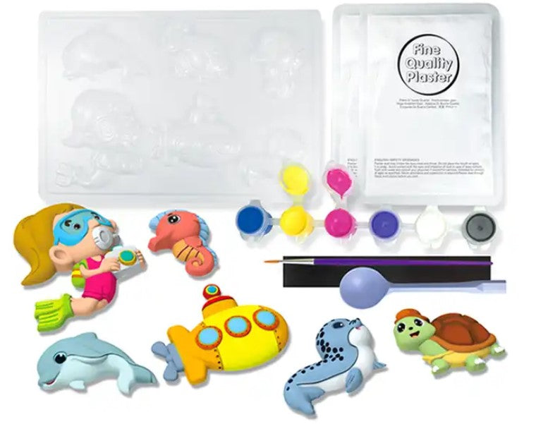 DIY Mould and Paint Kits 6 pcs Create Fridge Magnets Sea World Theme Art & Craft Set