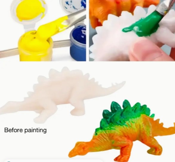 DIY Dinosaur Toy Painting Kit with Colours & Brushes-Party Favors