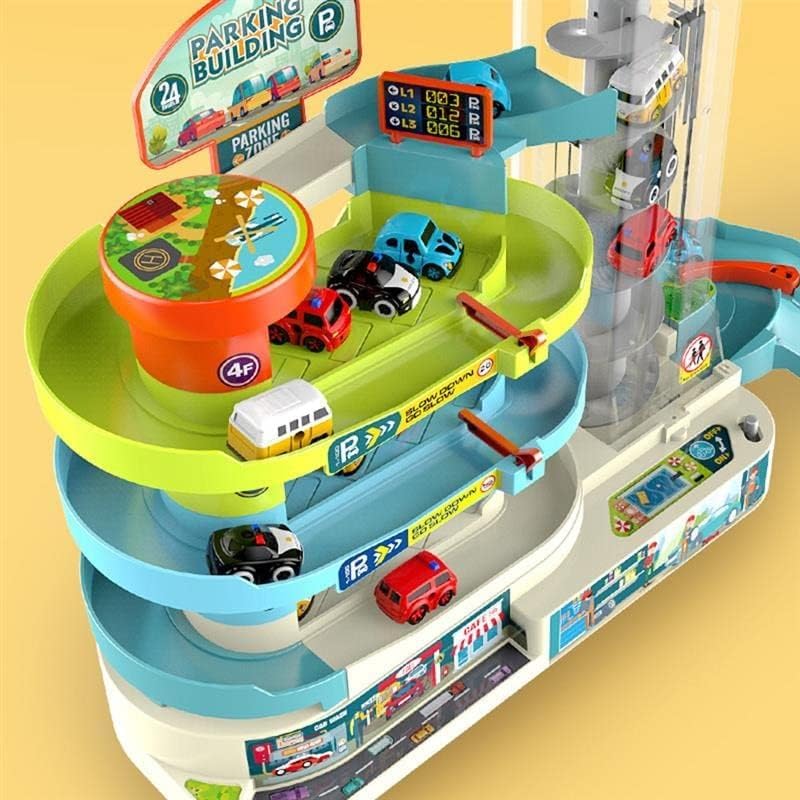 3 Level Race Track Toy -Light & Music Electric Parking Lot - Automatic & Manual