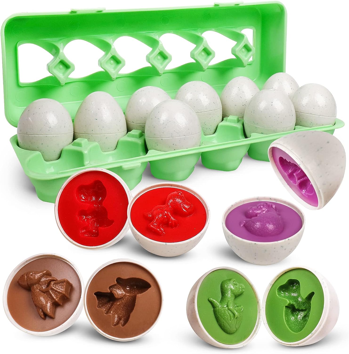 Dinosaur Matching Eggs Preschool Educational Shape & Colour Sorting Toys