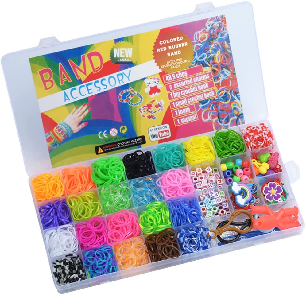 DIY Loom Band- Accessory Making kit Bracelet Making Kit 22 Colors- 10 Assorted Charms