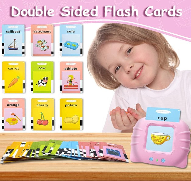 Talking Flash Cards Educational Toys | Preschool/Montessori Learning Toys for Toddlers | Flash Cards for Age 2 3 4 5 6 (Flash Card Pink)