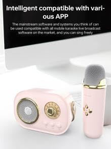 Kids Karaoke Portable Bluetooth Speaker with 1 Wireless Microphones for Kids & Adults