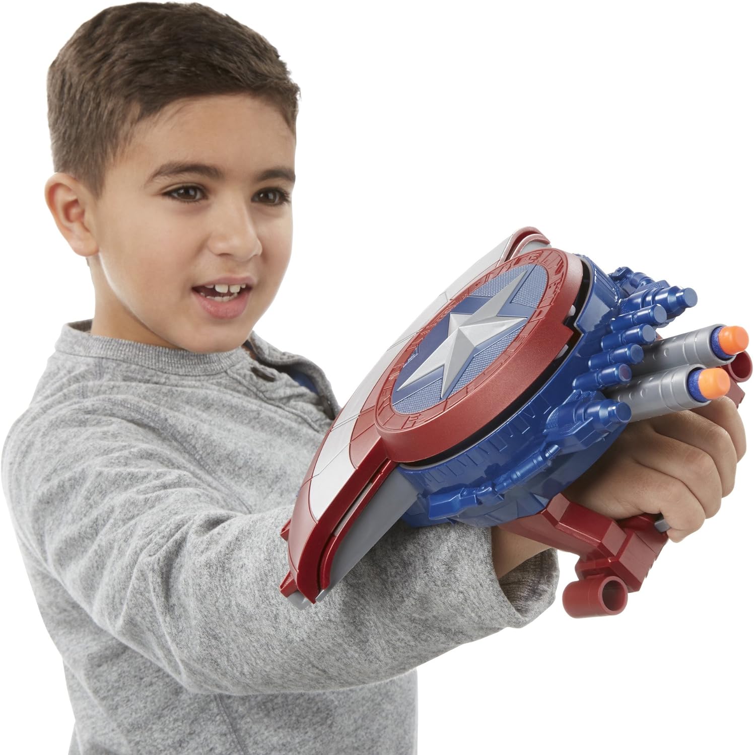 Transforming Shield Shooter Blaster and a Shooter Blaster Gun with 6 Foam Bullets (Black & White)