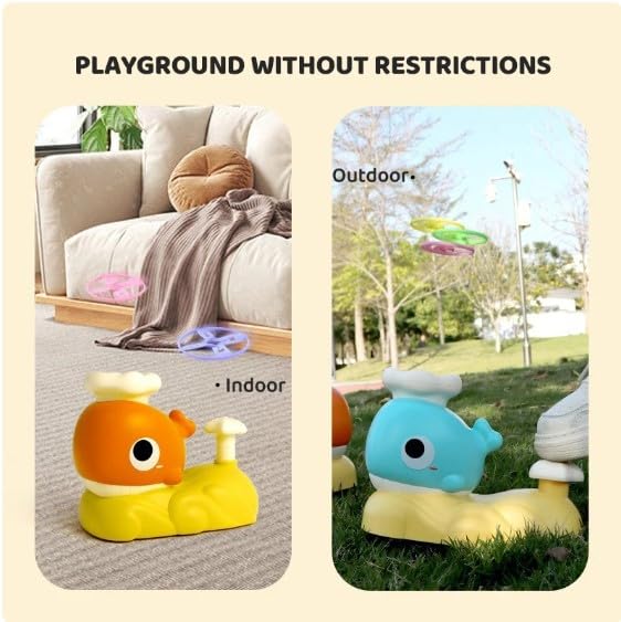 Whale Launcher Flying Disc Outdoor Toys for Kids- Chasing Games for Kids - Family Fun Games for Picnic- Random Colour