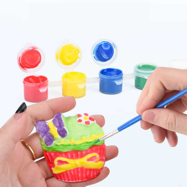 DIY Mould and Paint Kits 6 pcs Create Fridge Magnets Cup Cake Theme Art & Craft Set