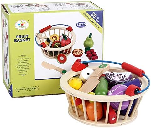 Wooden Magnetic Vegetable Slicing Toy- Kitchen Toys for Kids-14 Pcs