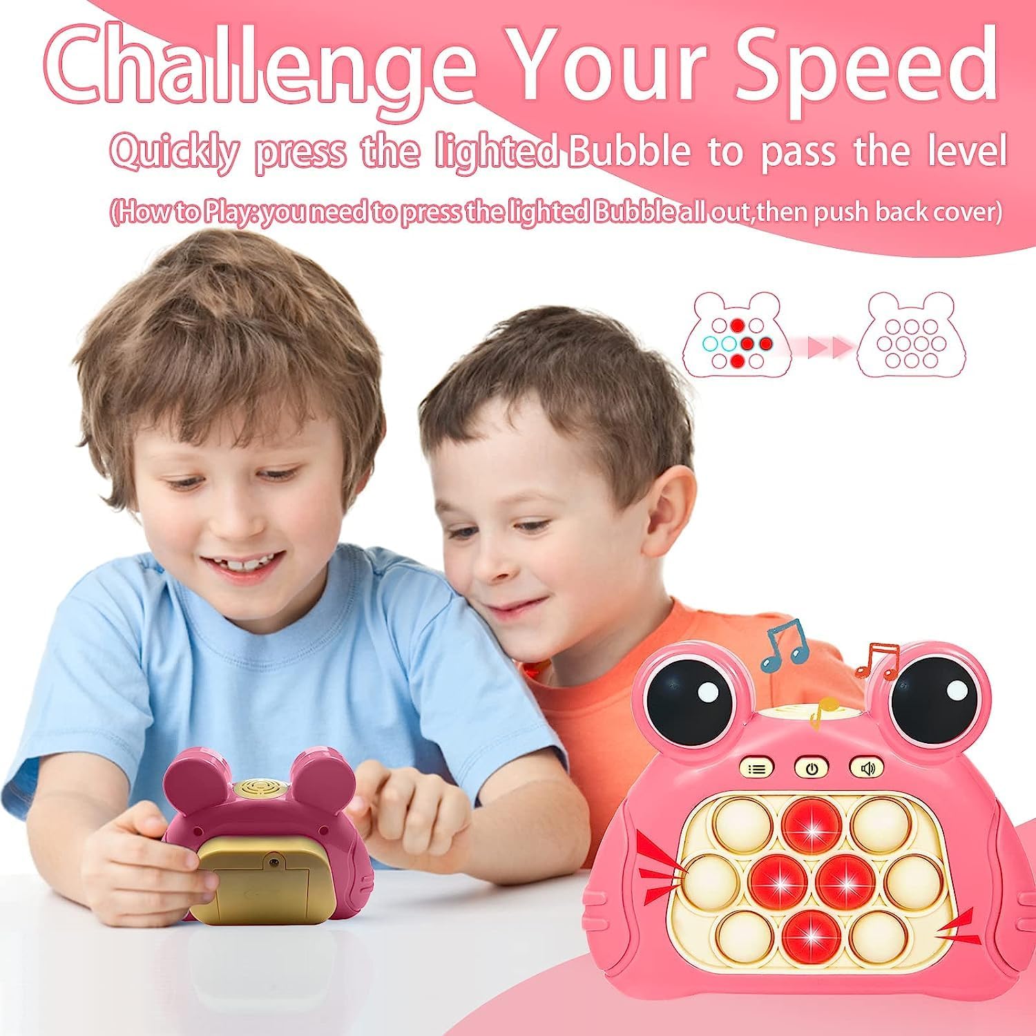 Light Pop it Fast Push Intelligent Game Sensory Fidget Toy- 4 Modes 30 Levels