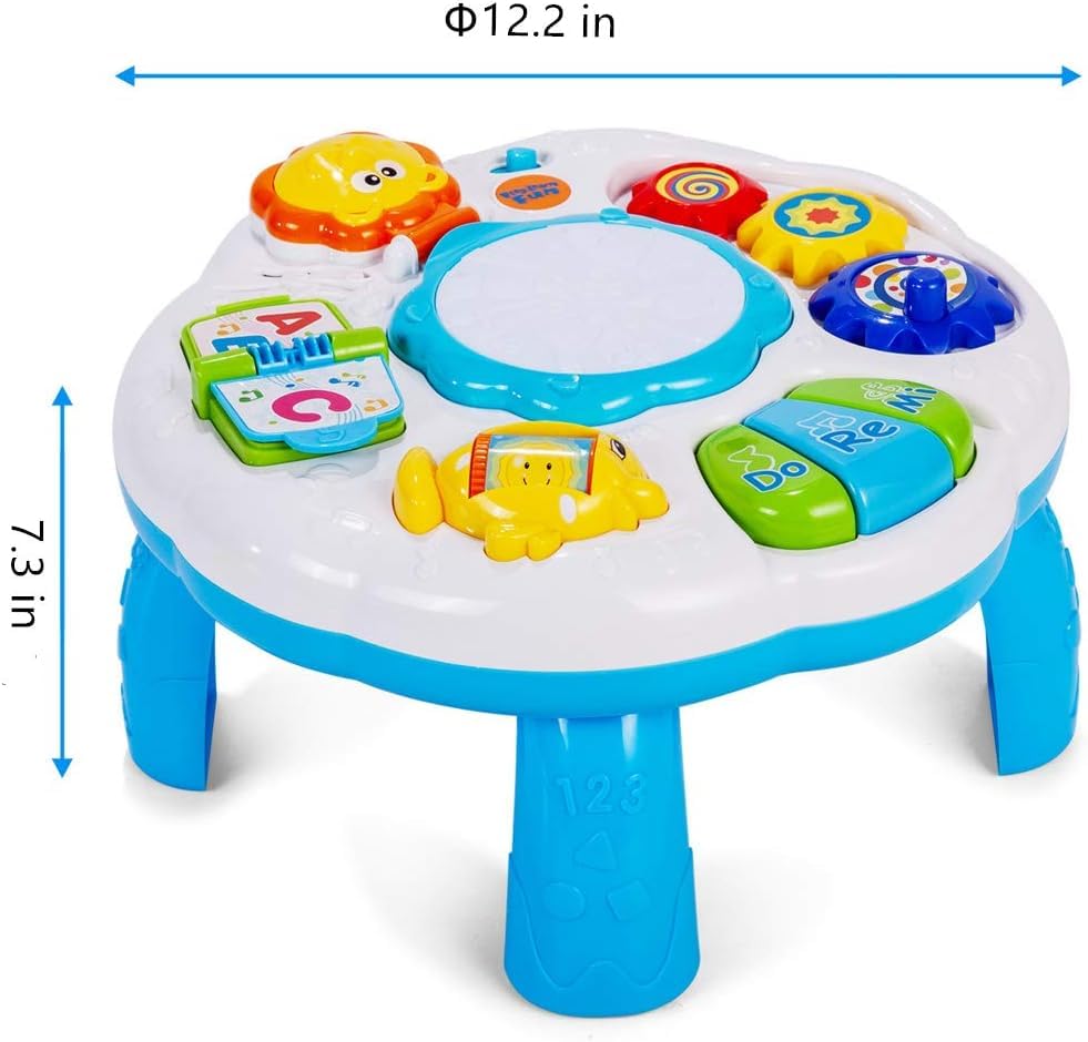 Multi Activity Play Table for Babies 6-18 Months with Light & Music- Size 12.2 x 12.2 x 7.3 Inches