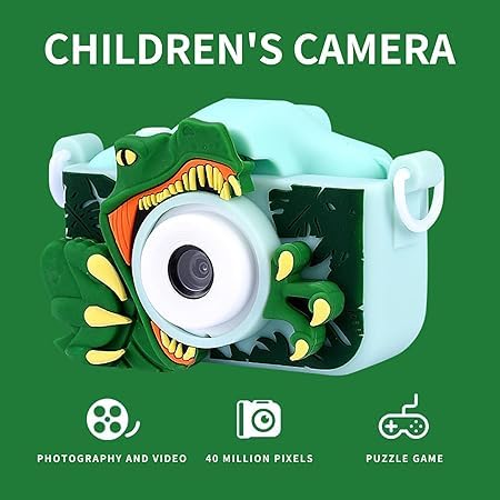 Digital Mini Camera Toys with Dinosaur Silicone Cover