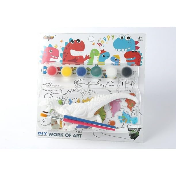 DIY Dinosaur Toy Painting Kit with Colours & Brushes-Party Favors