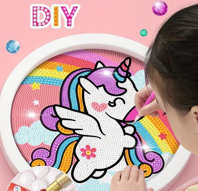 DIY 5D Diamond Painting Kits for Kids with Wooden Frame Cute Dog