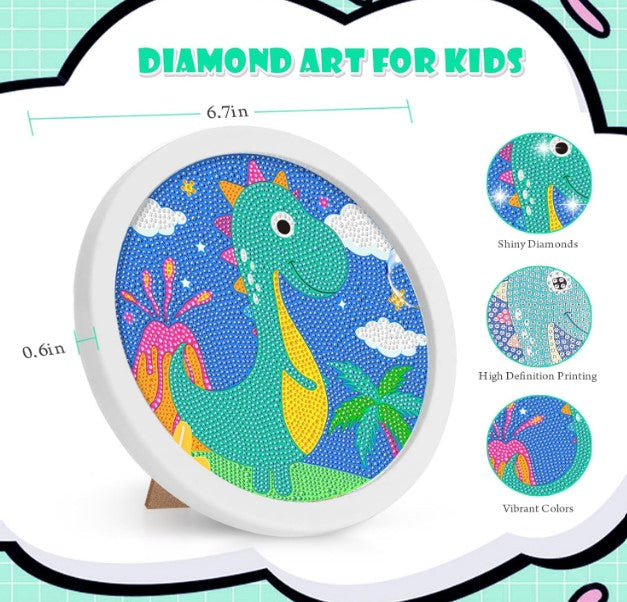 DIY 5D Diamond Painting Kits for Kids with Wooden Frame Cute Animal