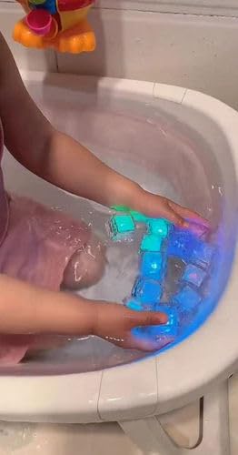 Light Ice Cube Bath Toy for Babies-Waterproof- Multicolour LED Lights to Make Bath time More fun-12Pcs