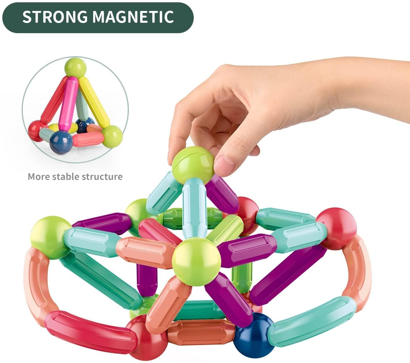 26 PCS Magnetic Stick and Balls Set Vibrant Colors- Magnetic Toys