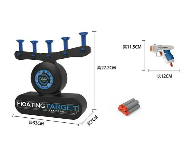 Movable Shooting Target Toy with Gun & 5 Soft Balls, 5 Foam Darts, Outdoor Games for Children Floating Target