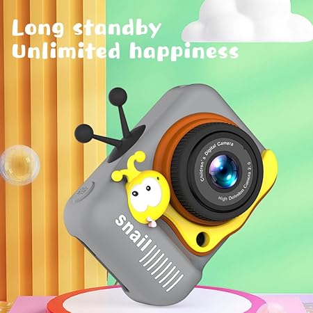 Camera Toys with Silicone Cover, Digital Mini Camera for Kids with Video Recording & in-Built Games- 2.0-inch Screen- Toys for 3-12 Year Old Boys Girls- Black