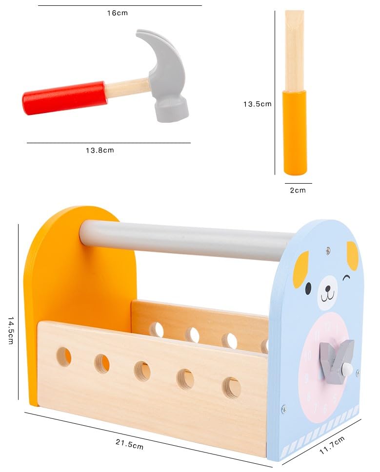 DIY Kids Wooden Portable Tool Box Toy - Role Play Kit