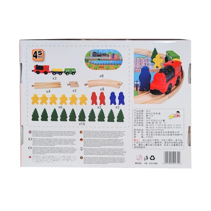 45 PCS Electric Train Wooden vehicles tracks set