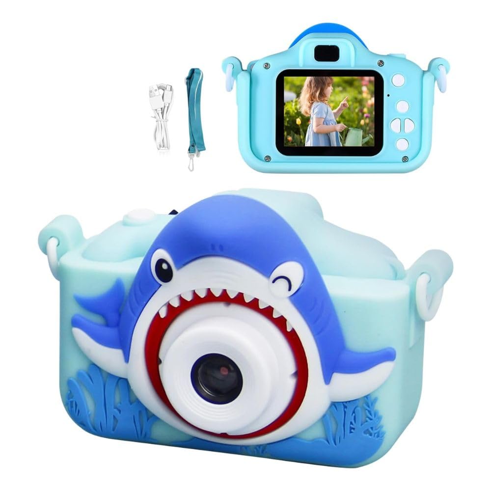 Digital Mini  Camera Video Recording Toys with Shark Silicone Cover