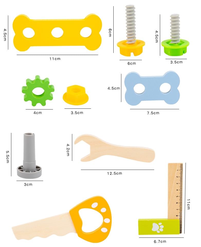 DIY Kids Wooden Portable Tool Box Toy - Role Play Kit