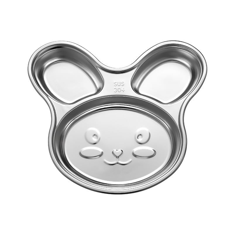 Rabbit Stainless Steel 3 Compartment Meal Plate for Kids