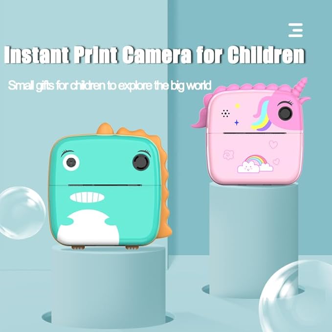 Kids Instant Print Camera, Selfie Digital Camera for Kids with Thermal Paper-DIY Projects