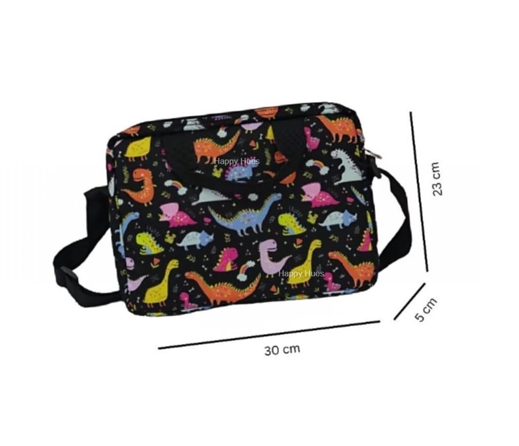 Kids Dinosaur Messenger Bag with Handle & Shoulder strap- 3 compartments to fit ebooks Kids Tablet/ipad Notebook & accessories -11inch x 9 inch