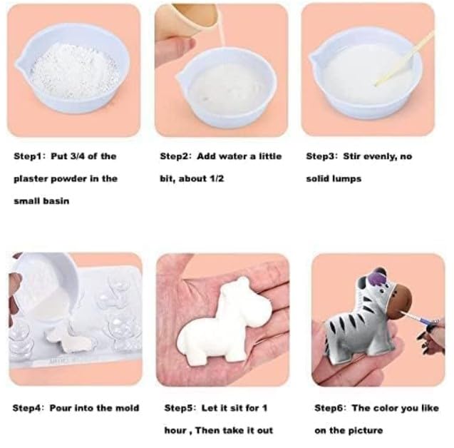 DIY Gypsum Fridge Magnet Plaster Painting Kit for Kids