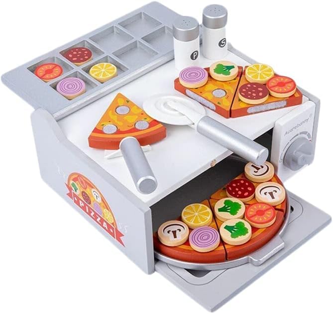 Wooden Toppings and Accessories Pizza Play Set with Oven