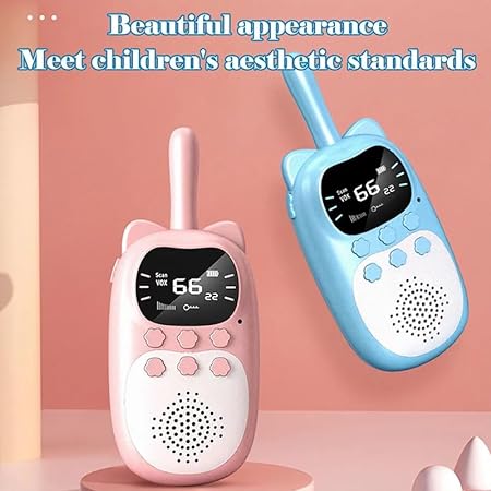 Kids Walkie Talkies Toys for Indoor & Outdoor Play - Easy to Operate & Lightweight Toys-Walkie Talky Radios for Children- Boys & Girls Age 4-12 - Pack of 2 (Blue & Pink)