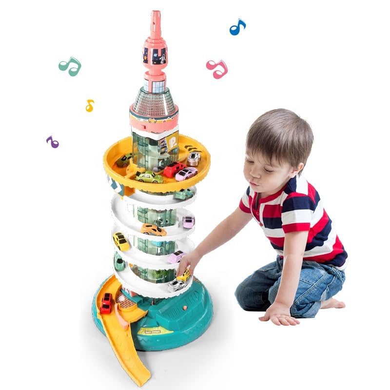 Skyscraper Tower Parking Lot Car Adventure Toy Set for Kids