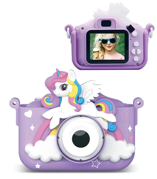 Digital Mini Camera Toys with Unicorn Silicone Cover