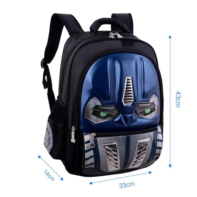 3D School Backpack with Luminous Eyes- Waterproof Lightweight Backpack for Kids- Yellow