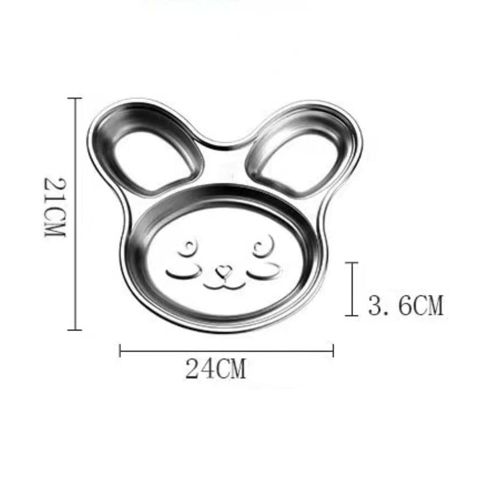 Rabbit Stainless Steel 3 Compartment Meal Plate for Kids