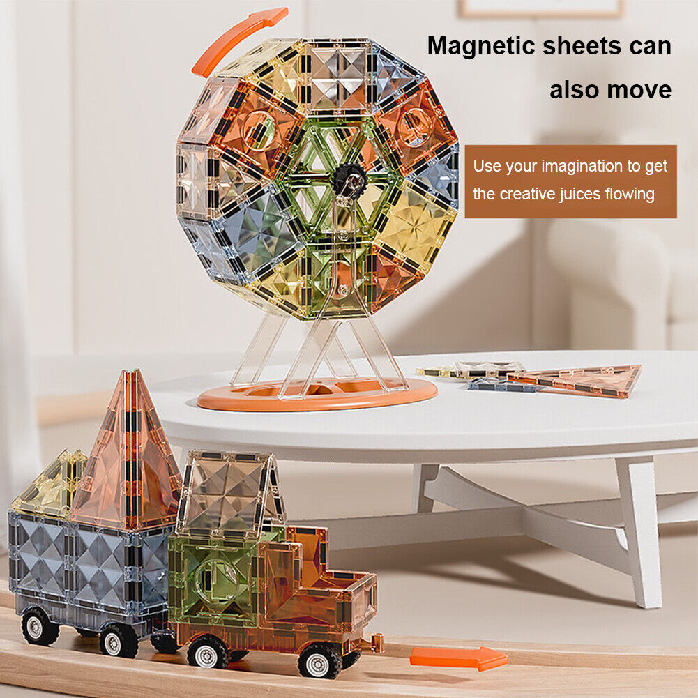 Diamond Magnetic Tiles- 55 pcs Building Blocks for Kids