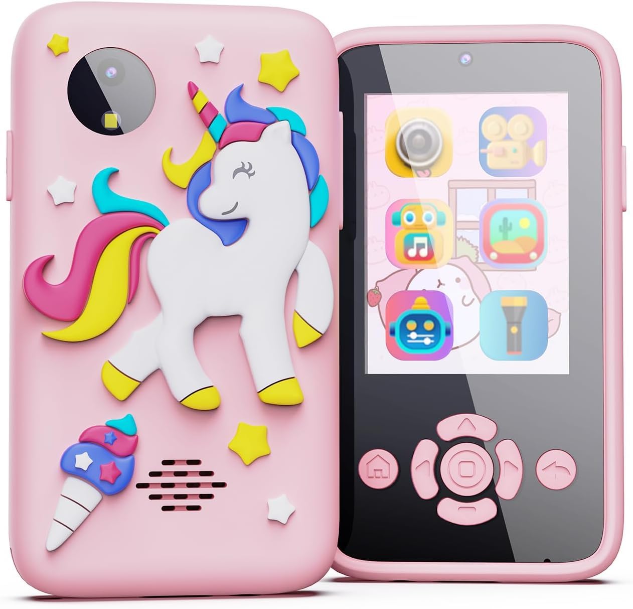 Kids Unicorn Smartphone Toy with MP3 Music Player- Dual Camera for Selfies- in Built Games 2.4" Screen 8MP Camera- Pink (Copy)