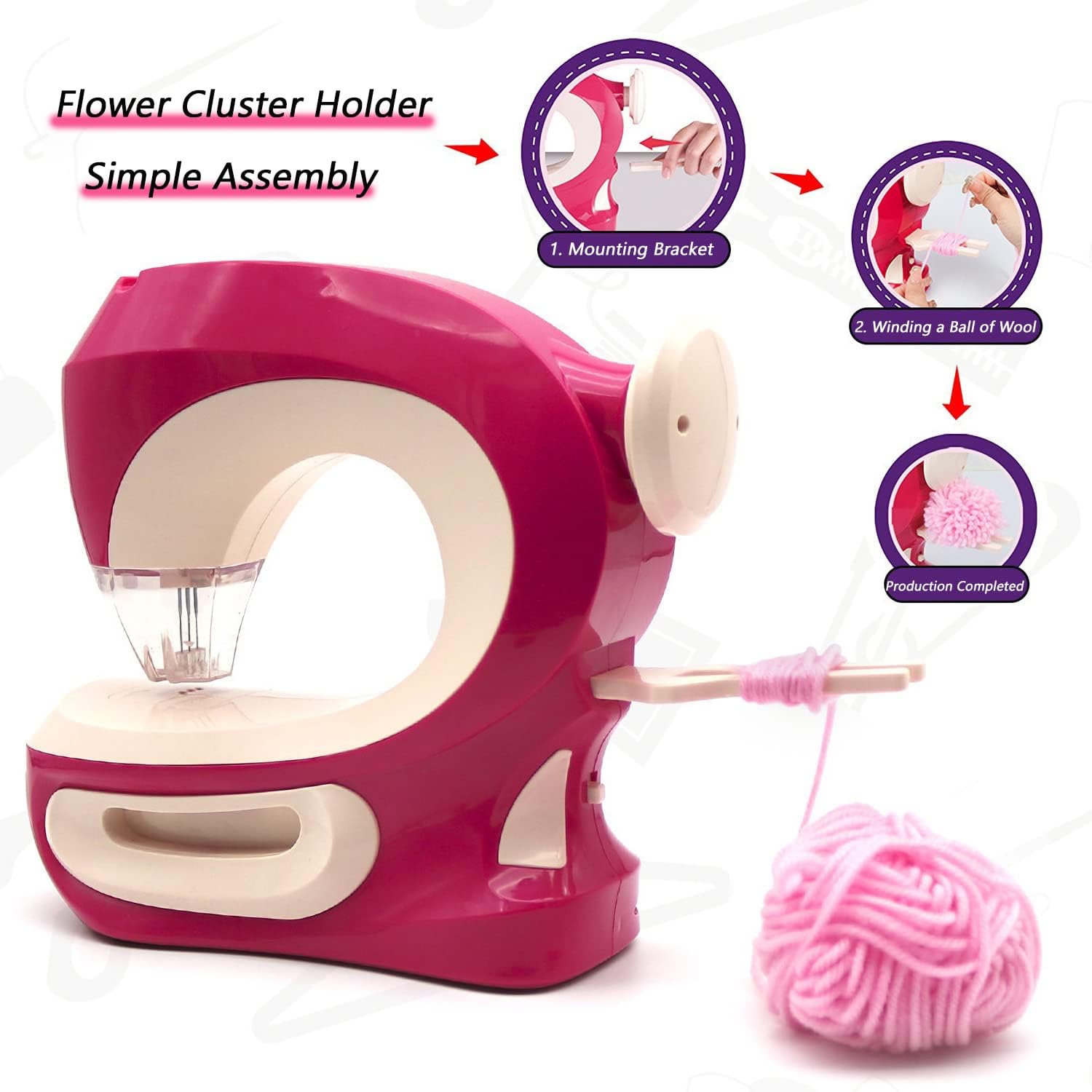 Kids Sewing Machine- Easy Sewing Without Threading, Sewing Machine for Children from 4-10 Years Gift for Little Girls