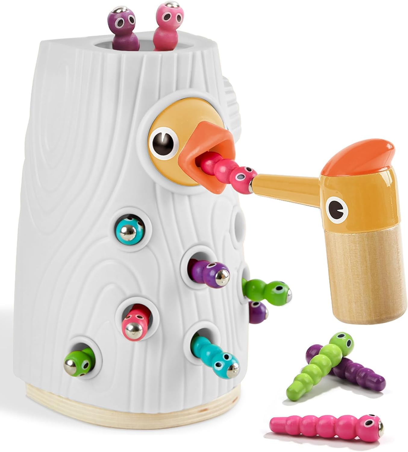 Magnetic Sorting & Stacking Toys Woodpecker Montessori Toddler Fine Motor Skills Sensory Learning Toys