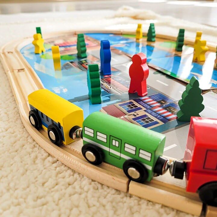 45 PCS Electric Train Wooden vehicles tracks set