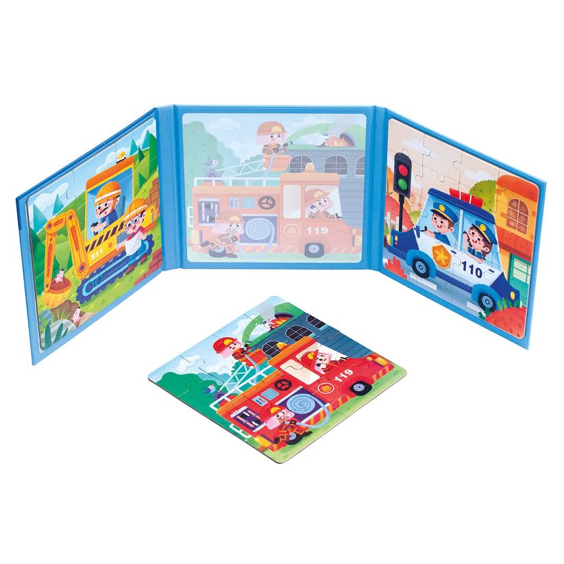 3 in 1-Magnetic Jigsaw Puzzles for Kids-12-16-20 Piece Puzzles Book for Toddlers